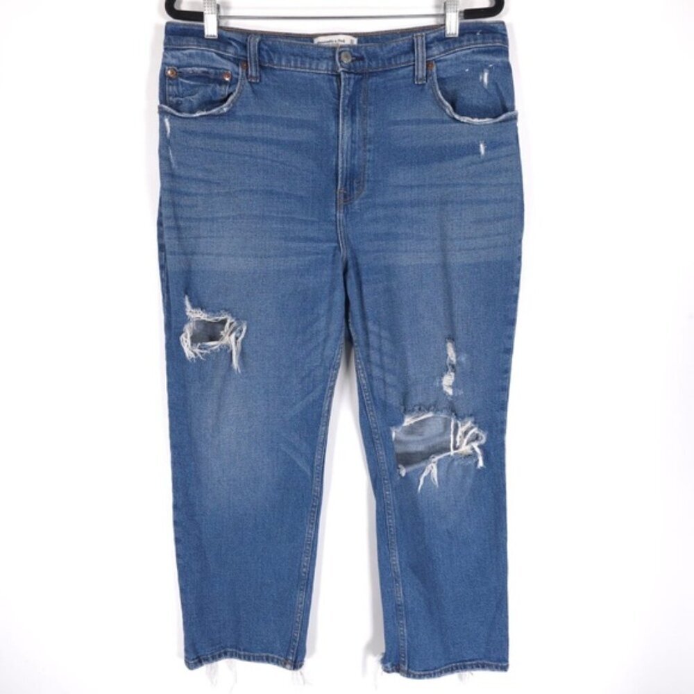 Abercrombie & Fitch Women Ankle Straight Ultra High Rise Curve Love Jeans 33/16s